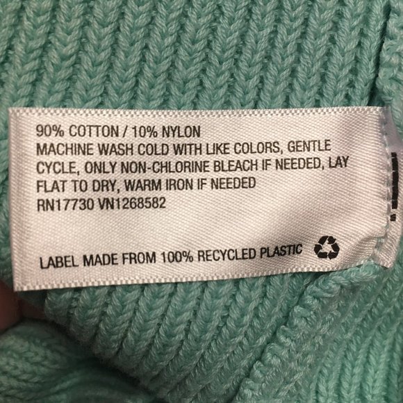 Wild Fable Cropped Sweater Cowl Neck Ribbed Knit Long Sleeve Turquoise NWT Sz S - Picture 6 of 8